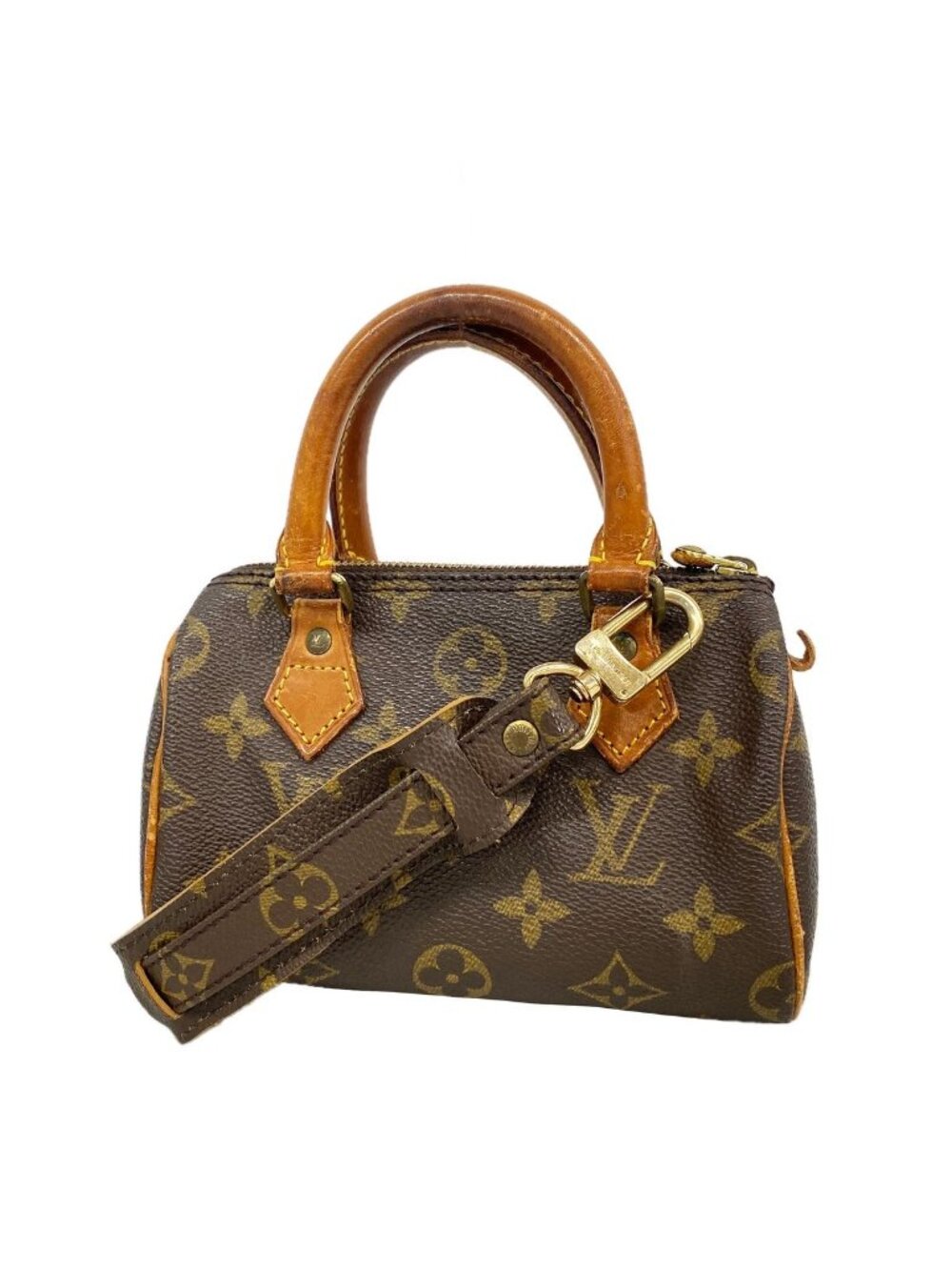 Louis Vuitton Handbag Monogram Mini Speedy Brown 2-Way Bag
